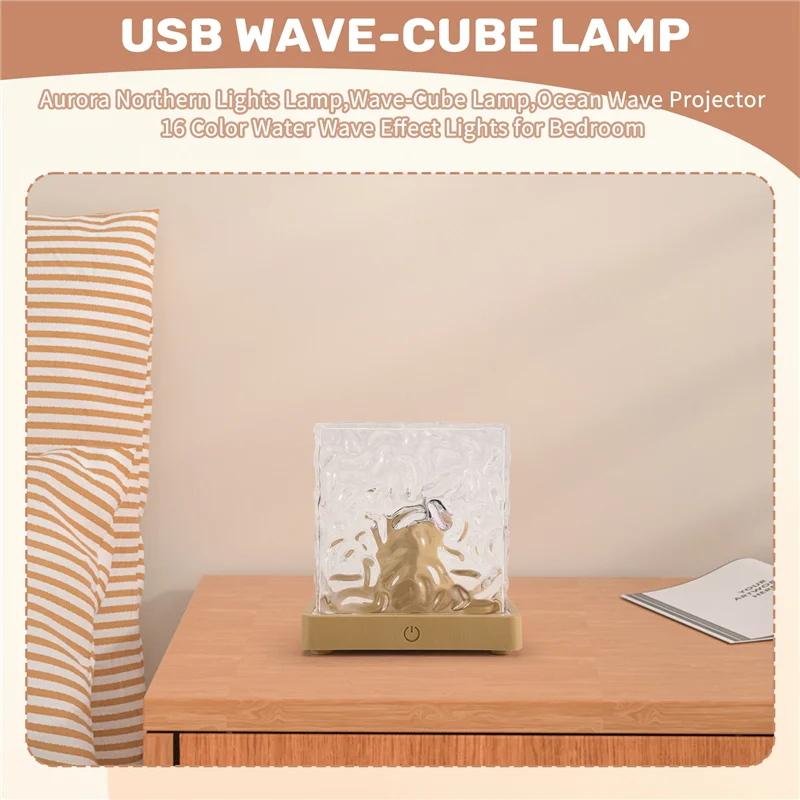 Aurora Northern Lights Lâmpada Ocean Wave Projetor 16 cores Luzes com efeito de onda de água para quarto-C