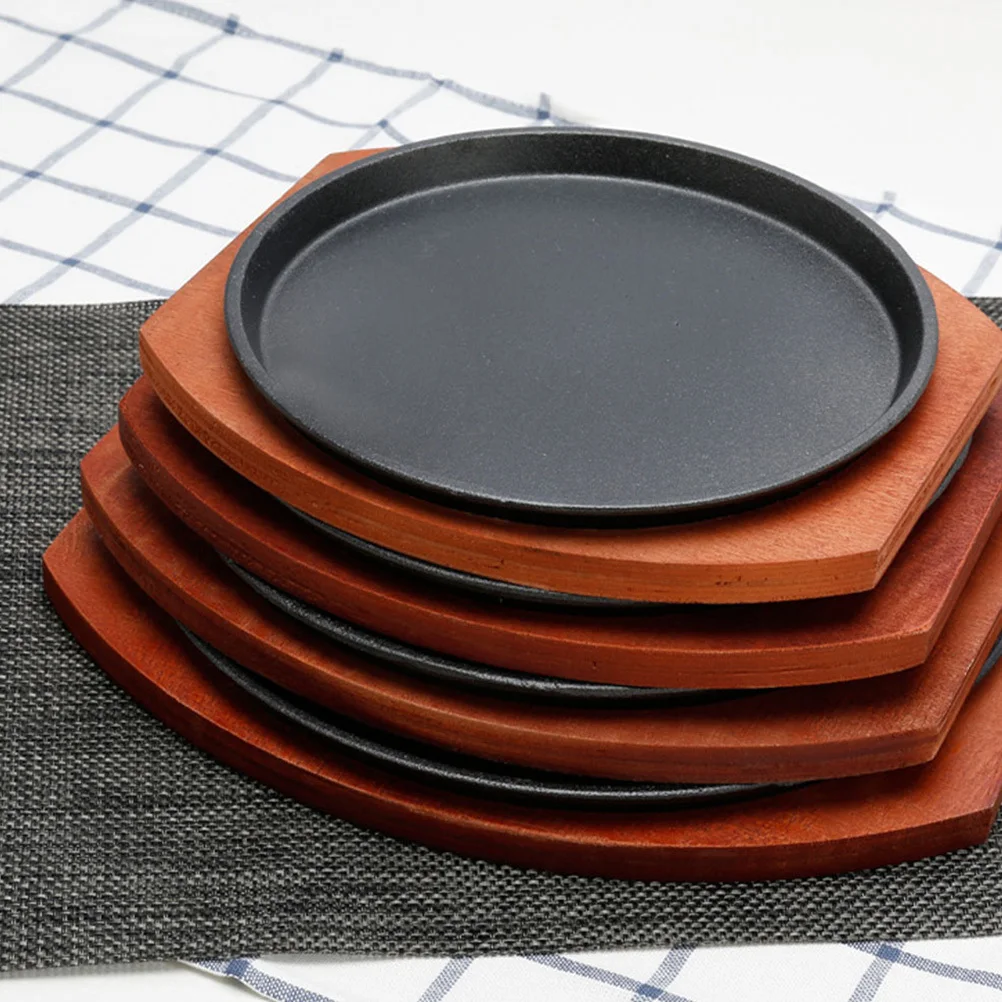 

1 set 1 Set Round Iron For Bbq Nonstick Cast Iron Grill Plate Lid Heat Resistant Roasting Tray Beef Steak Plate Kitchen Cookware