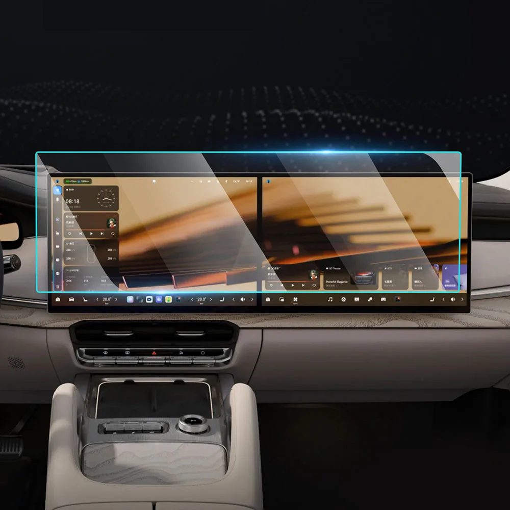 High Definition Screen Tempered Film Interior Accessories Fit For ZEEKR 8X Navigation, Instrument Panel, TV protective Film