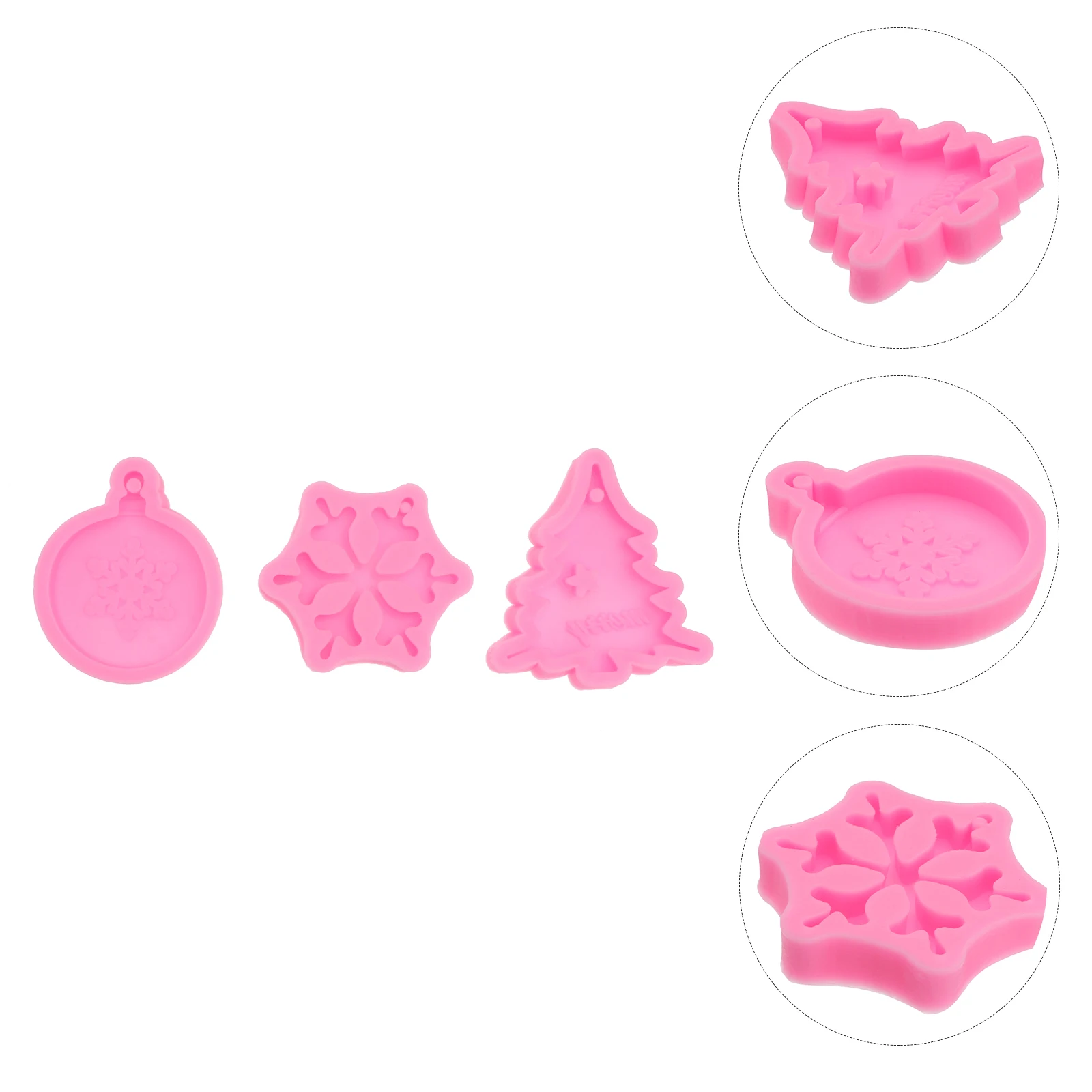 

3Pcs Christmas Molds Hole for Baking Fondant DIY Cake Mold Chocolate Pudding Fondant Mold Jelly Decorating Tool