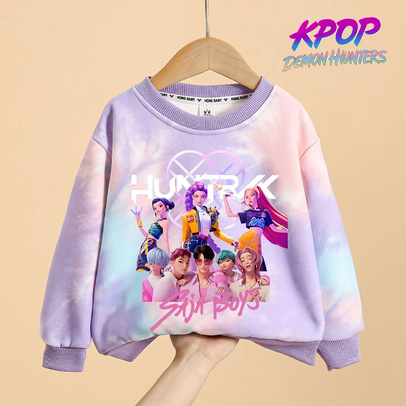 جديد Kpop شيطان هنتر بلوزات فتاة رومي ميرا زوي ملابس لطيف أنيمي هوديس الاطفال الربيع طويلة الأكمام الأطفال هدية عيد ميلاد