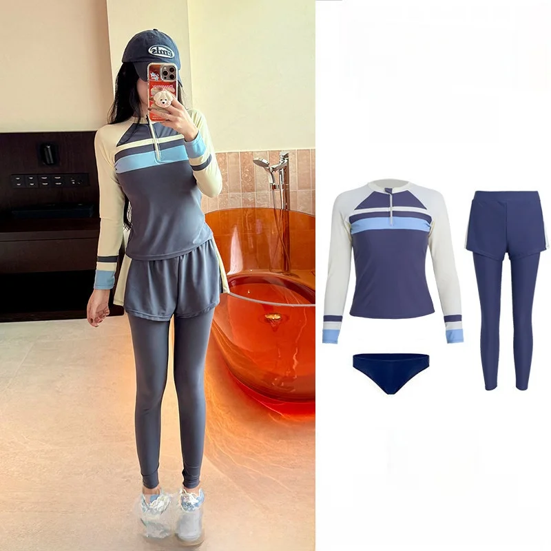 women's-two-piece-wetsuit-swimsuit-long-sleeve-long-pants-sun-protection-quick-dry-conservative-slimming-surfing-jellyfish-suit