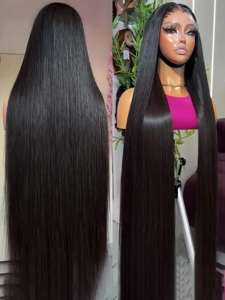

IRoshion 250 Density 38 40 Inch Pre Plucked Lace Frontal Wigs 13x6 13x7 Bone Straight HD Transparent Lace Front Human Hair Wigs