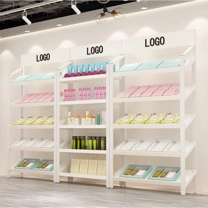custom.Modern Iron Display Stand Multi-layer Storage Cabinet Solid Shelves Quick Installation Supermarket Snack Cosmetic Dis
