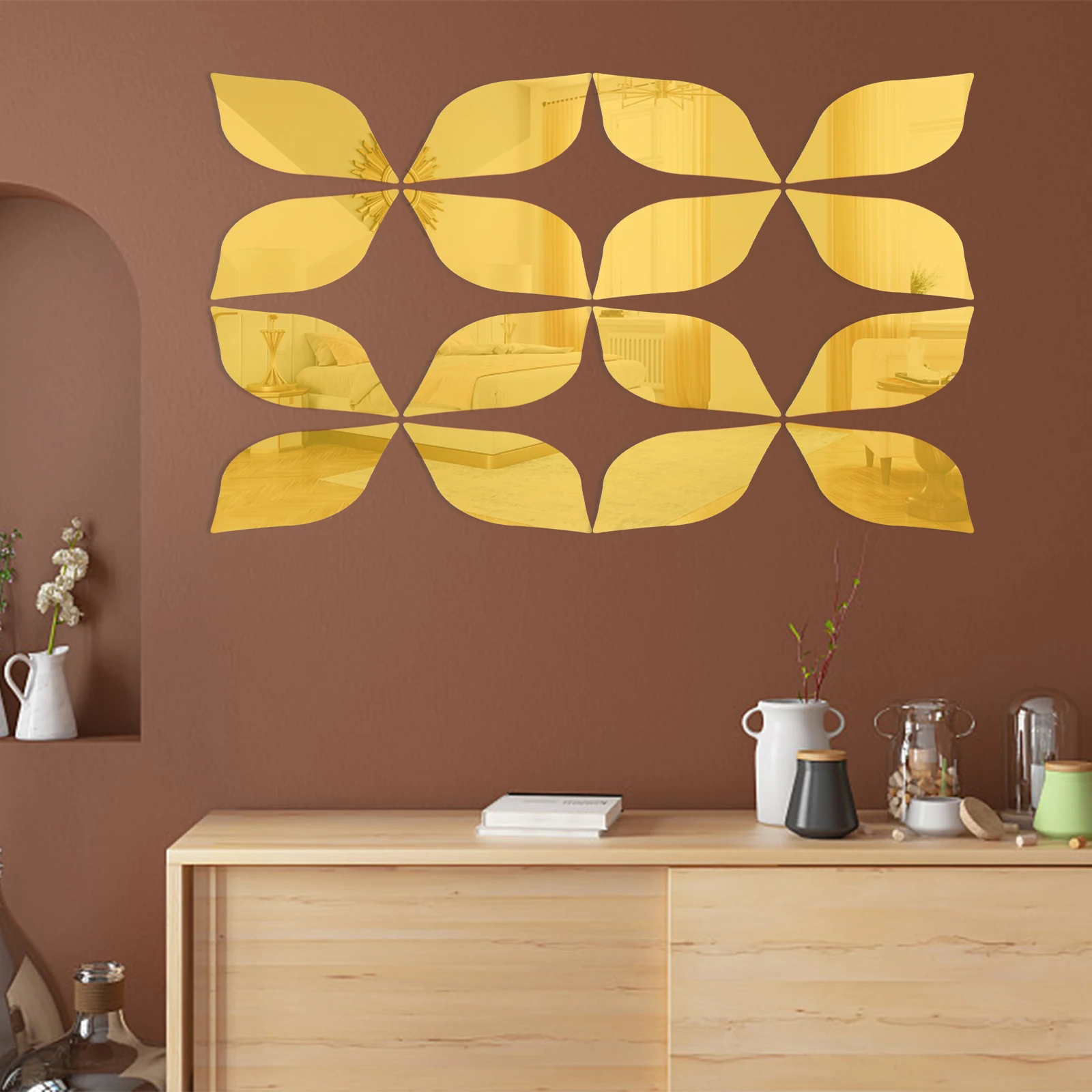 3D Mirror Wall Sticker for acrylic Decorative Living Room Background Wall Sticker Mural Art Wall Decal Living Room Ornament