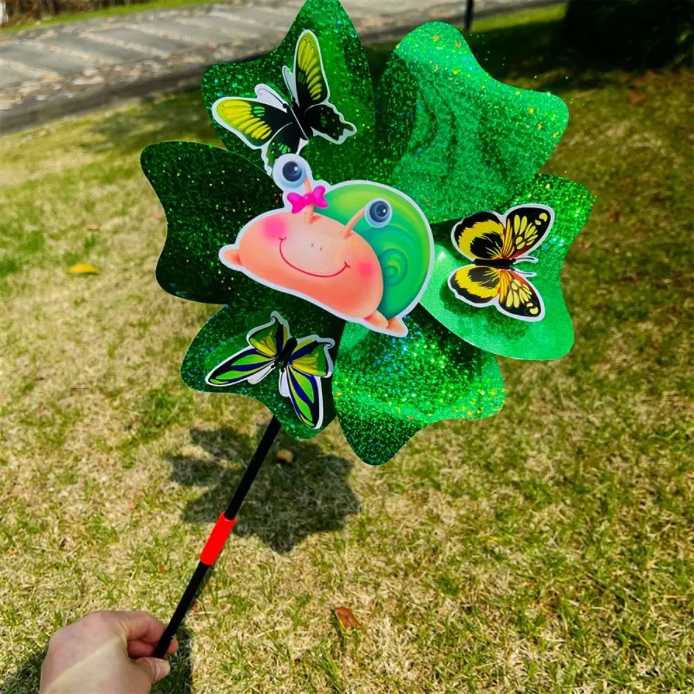 

Multistyles Cartoon Petal Windmill Glitter 3D Butterfly Dance PVC Rotating Wind Laser Spinner Diameter 24cm Colorful