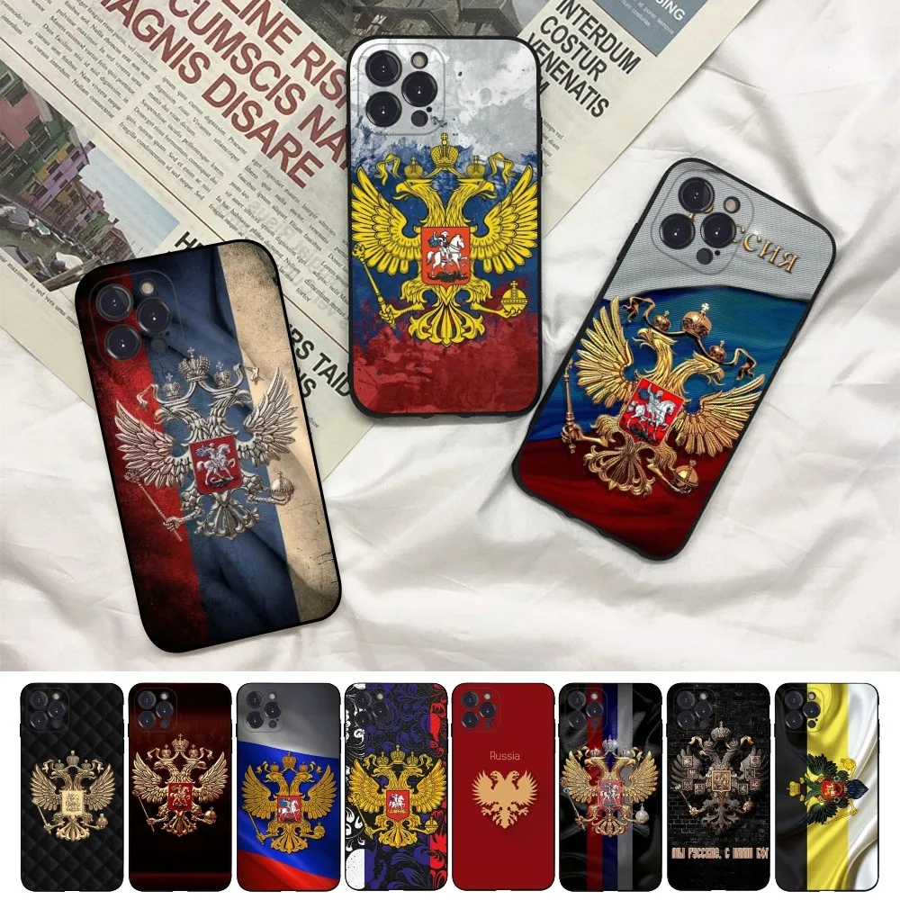 Russia Russian Flags Emblem Phone Case For iPhone 15 14 11 12 13 Mini Pro XS Max Cover 6 7 8 Plus X XR SE 2020 Funda Shell