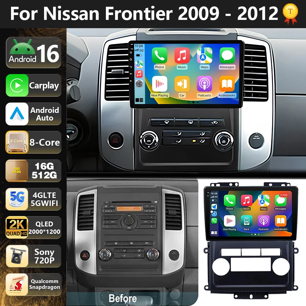Rádio Automotivo Multimídia Qualcomm Android 16 para Renault Duster 2010-2015 Nissan Terrano 2014-2022 com Vídeo Player, estéreo, Bluetooth, 4G e Wi-Fi