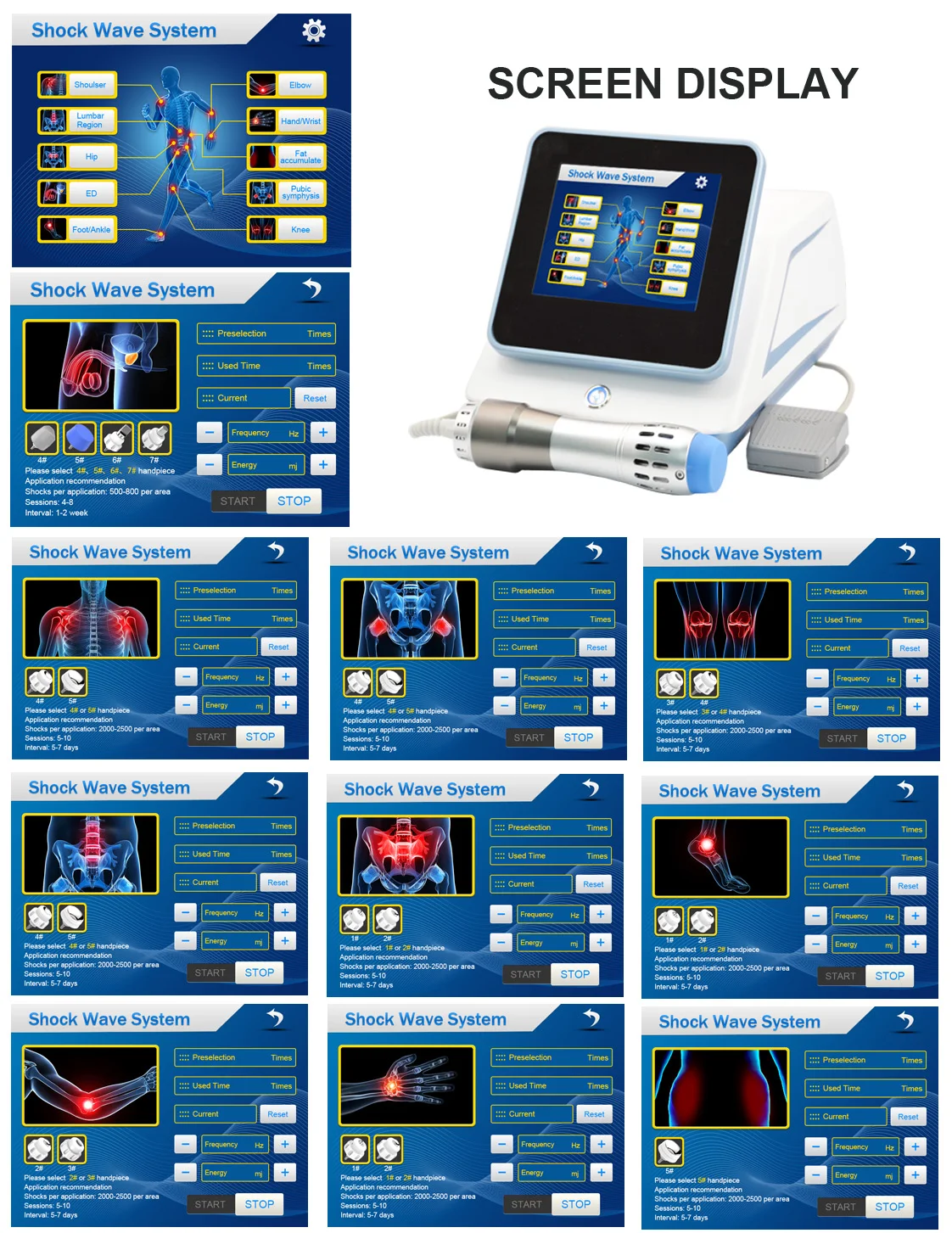 NEW Version Gainswave physiotherapy machine for ED treatment/ electromagnetic shockwave therapy cellulite reduction treatment