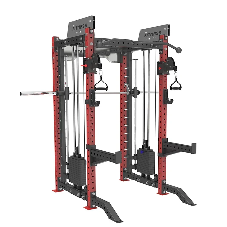 New Fitness Equipment Smith Machine with Adjustable Multi Functional Machine Gym Trainer Power Squat Rack