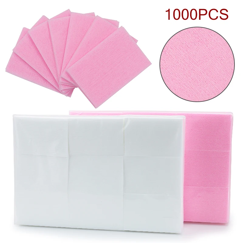 

1000PCS Gel Nail Polish Remover Lint-Free Wipes Cleaner Paper Pad Napkins Wipes Cleaner Remove Cotton Manicure Nail Art Tools