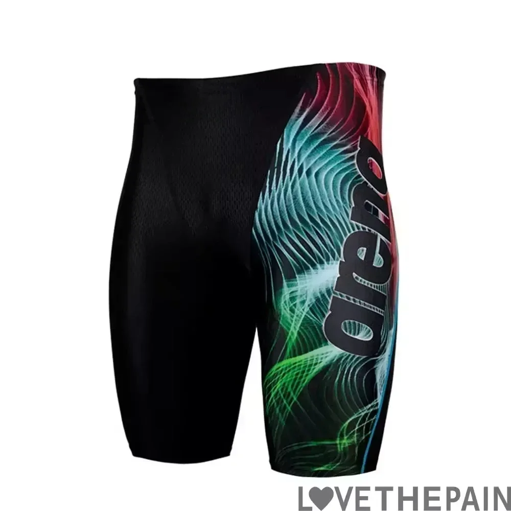 New Men Swim Jammer Swimming Trunks Professional Swim Surf Trunks Summer Beach Lycra Quick Dry Uv Protection Gym Tights Shorts