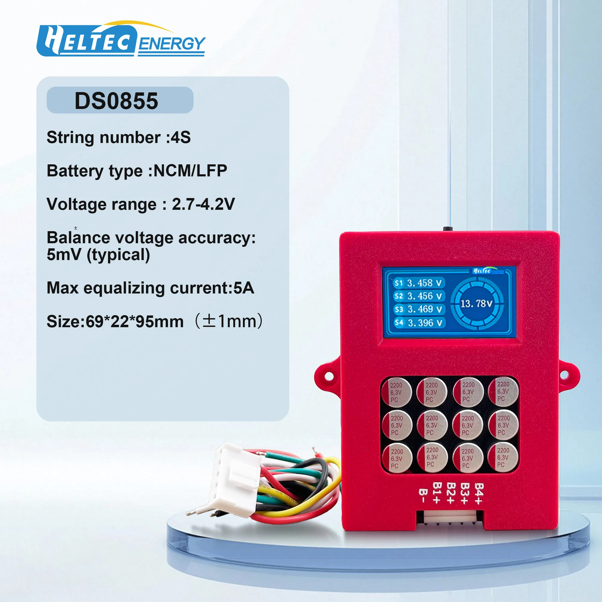 Heltec 4S 6S 8S Lithium/Lifepo4 Battery Active Equalizer Balancer Board Energy Capacitor LTO Cells Balancer with LCD Display - view 4