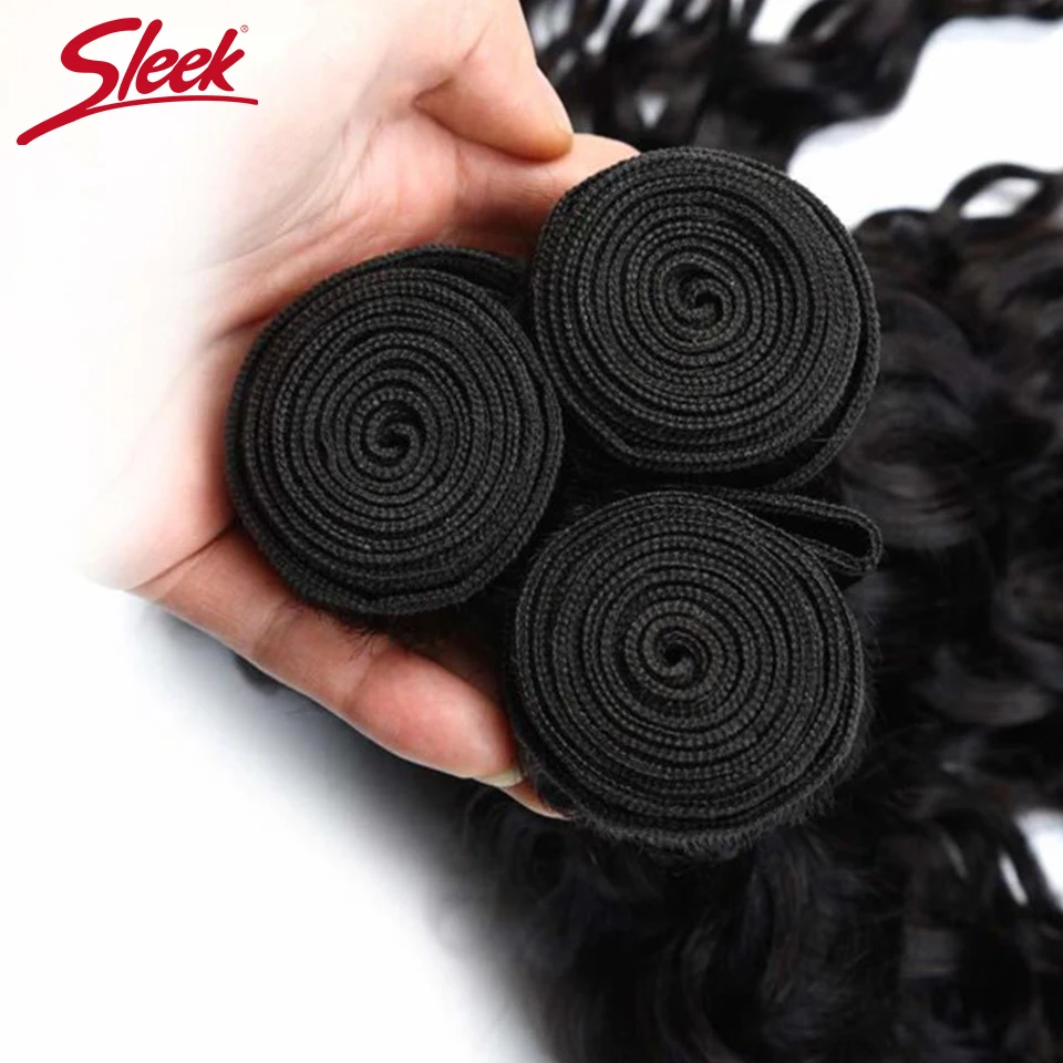 Sleek Water Bundels Menselijk Haar Bundels 28 Inches Remy Haar 1 3 4 Bundels Peruaanse Weave Human Hair Extensions Diepe wave Haar