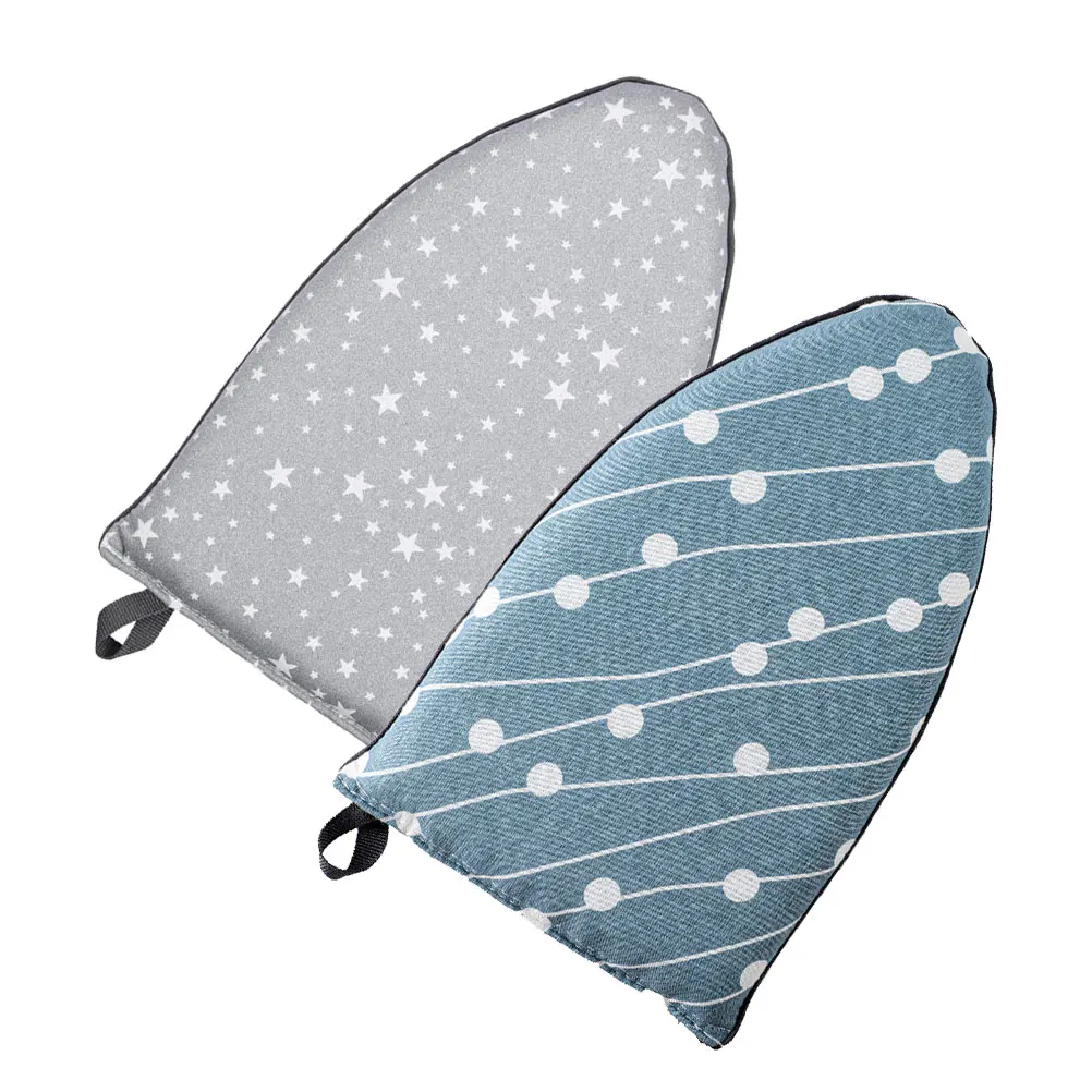 

2pcs Mini Ironing Board Heat Resistant Garment Steaming Mitt Finger Loops Thickened Sponge Material Wrinkle Removal Handheld