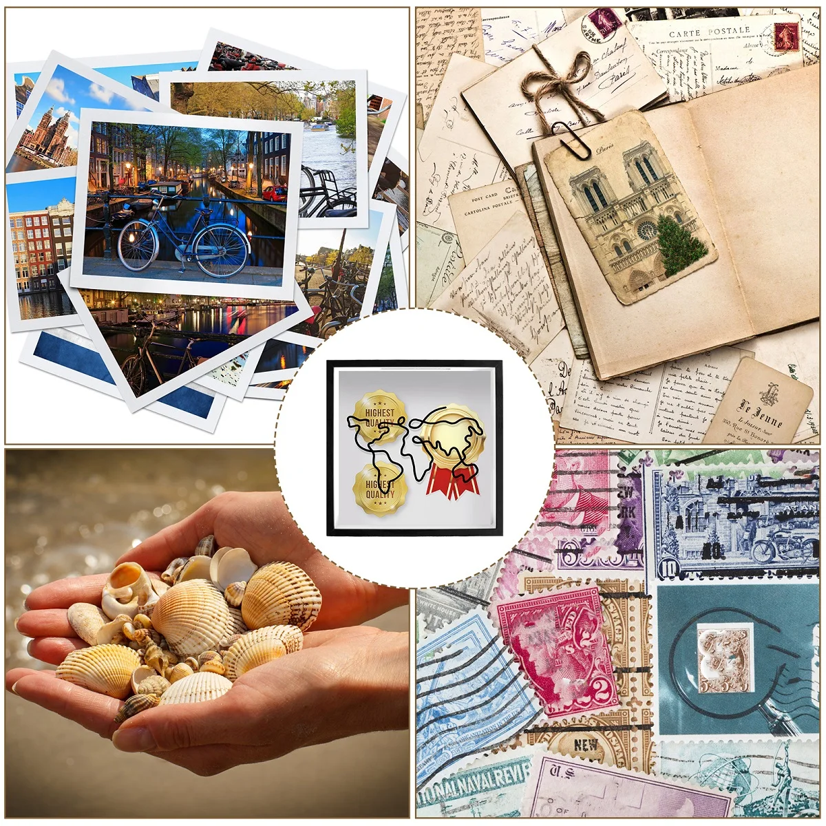 Souvenirs Photo Frames Large Capacity Photo Box Travel Adventure Archive Shadow Box Piggy Bank Ticket Stub Souvenir Storage Box