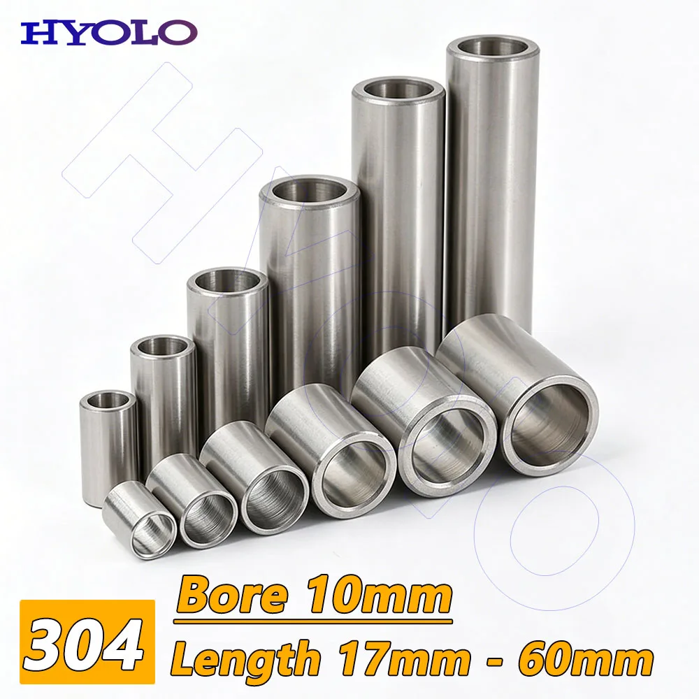 

304 Stainless Steel M10 Isolation Spacer – Vibration-Damping Hollow Sleeve Gasket, Unthreaded Bushing, Length 17mm to 30mm