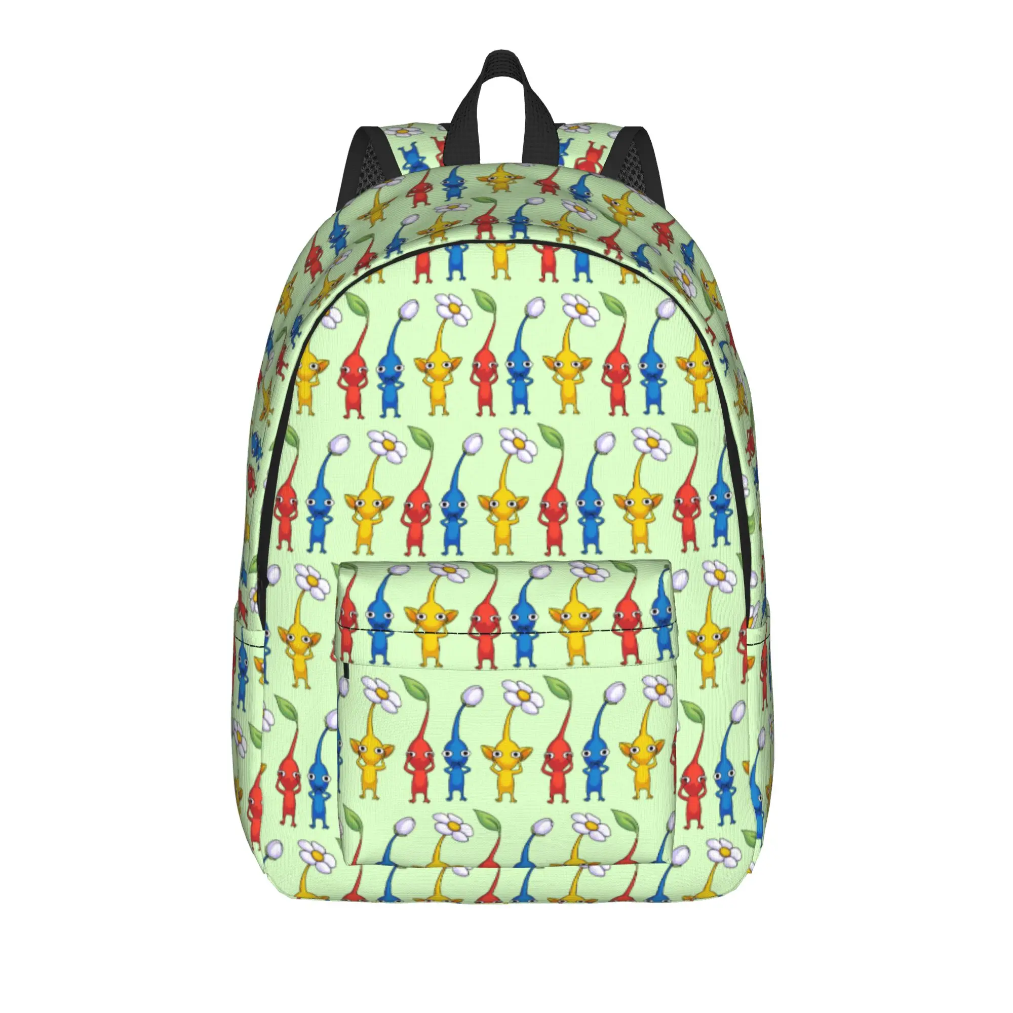 Pikmins Gamer Backpack for Men Women Casual High School Business Daypack Cartoon Laptop Shoulder Bag Durable