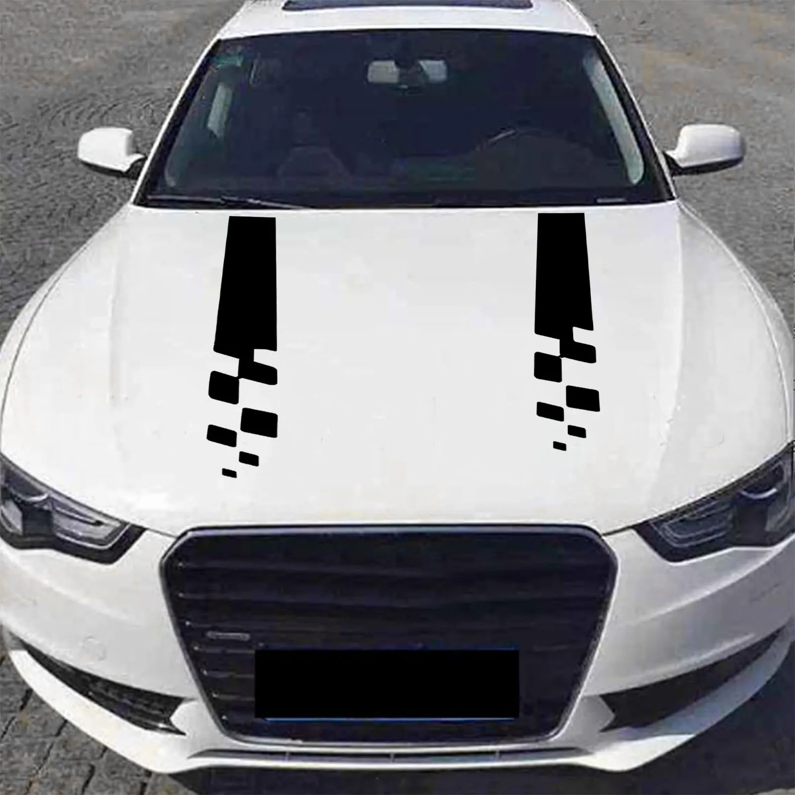 

2 шт. капот автомобиля гоночная полоса наклейка ПВХ материал клетчатый узор наклейки внешнее украшение автомобильная наклейка «сделай сам»