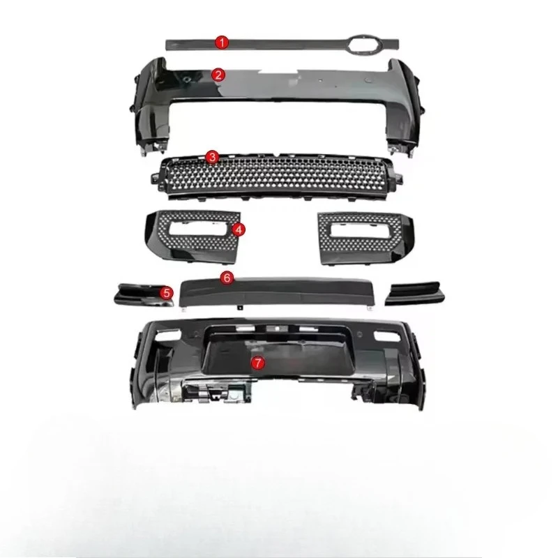 

For Defender 90 110 2020-2025 Refit Body Kits Black Front Rear Bumper Grille Black Body Kit