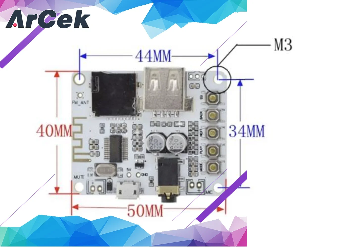 V5.0 V4.2 Bluetooth Audio Receiver Board with USB TF Card Slot Decoding Playback Preamp Output 5V Wireless Stereo Music Module