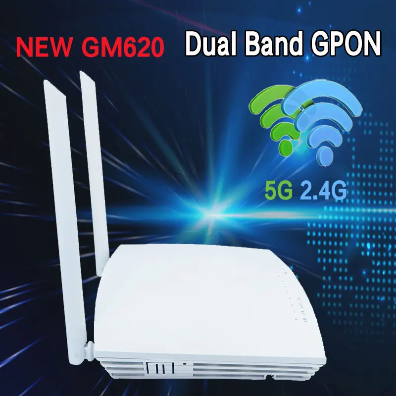 GM620 Gpon Ont ONU FTTH Dual Band 1GE 3FE 2.4G/5G wifi English version modem 100% Original New network terminal