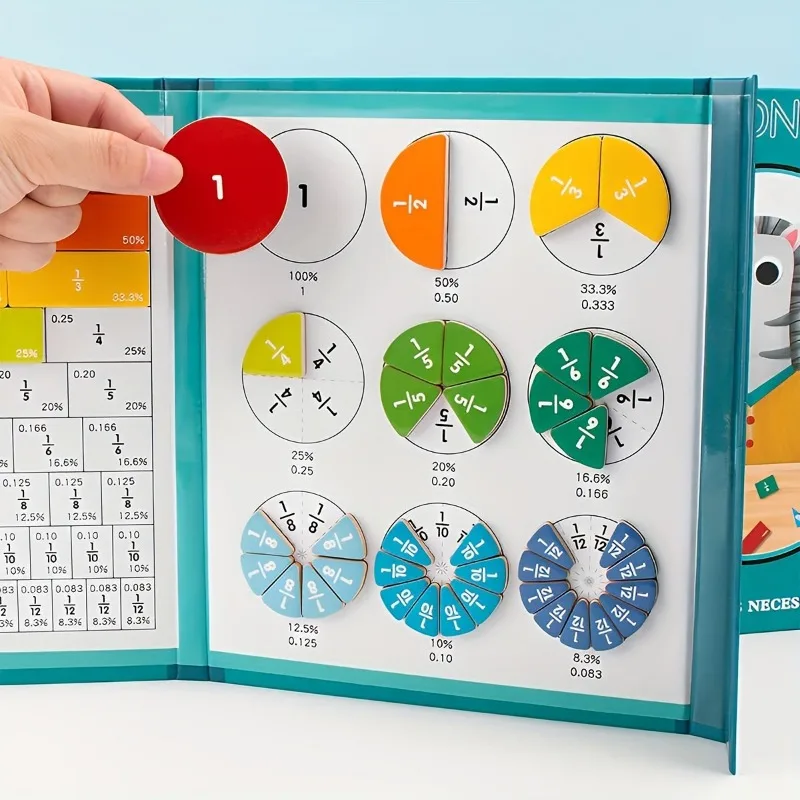 Magnetic Fraction Disc Demonstrator Cognitive Addition and Subtraction Math Teaching Aids