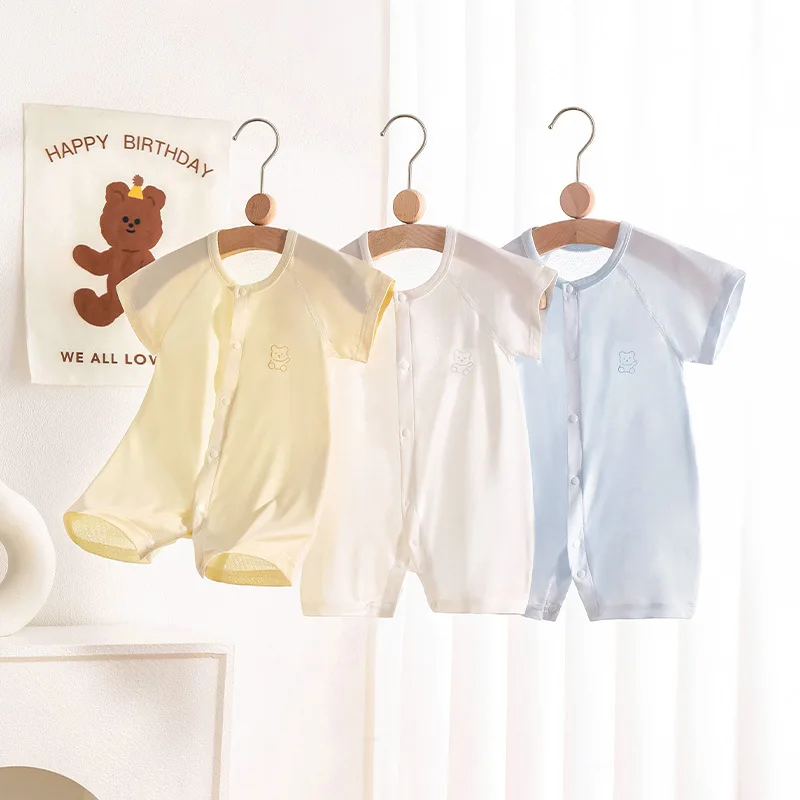 Baby Strampler Nebowrn Bodysuit & Ein Stück Overall Tencel A-typ Sommer Dünne Neugeborene Kleidung Baby Strampler Krabbeln Kleidung