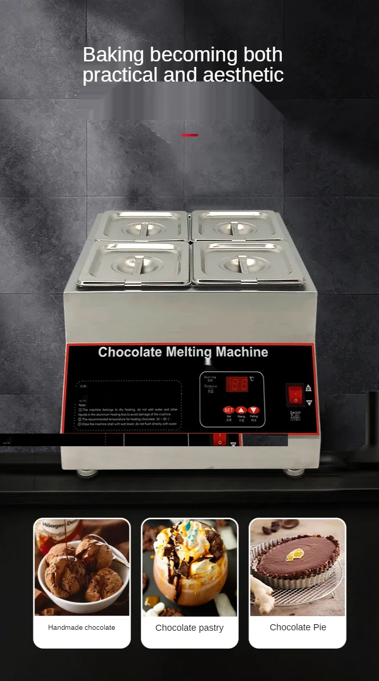 

Four Tanks Digital Display Air Heating Chocolate Melting Machine Chocolate Warmer Melter 220V 110V Melt Cheese And Warm Milk