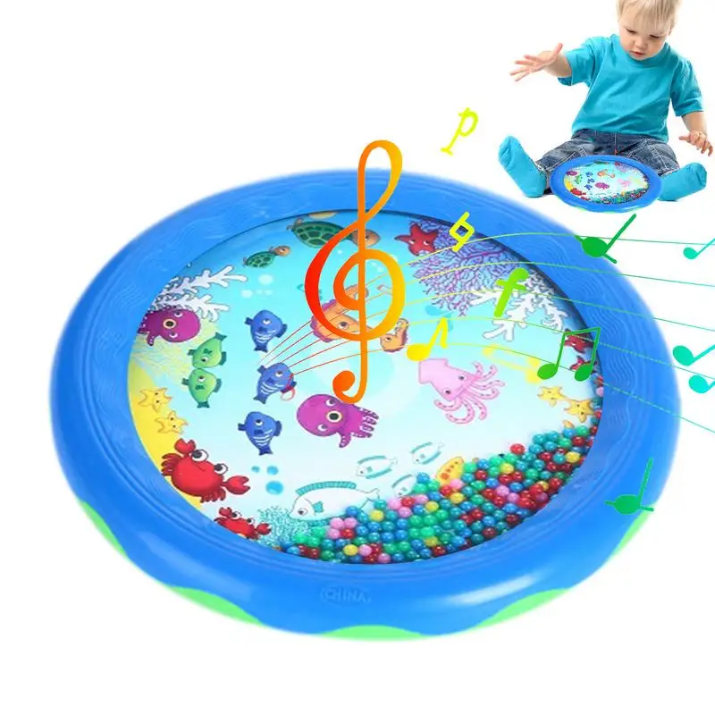 Bead Drum Musical Instrument Percussion Drum Animal Graphic Sea Drum Percussion Drum Drum Toy Gentle Sea Sound Music Gift