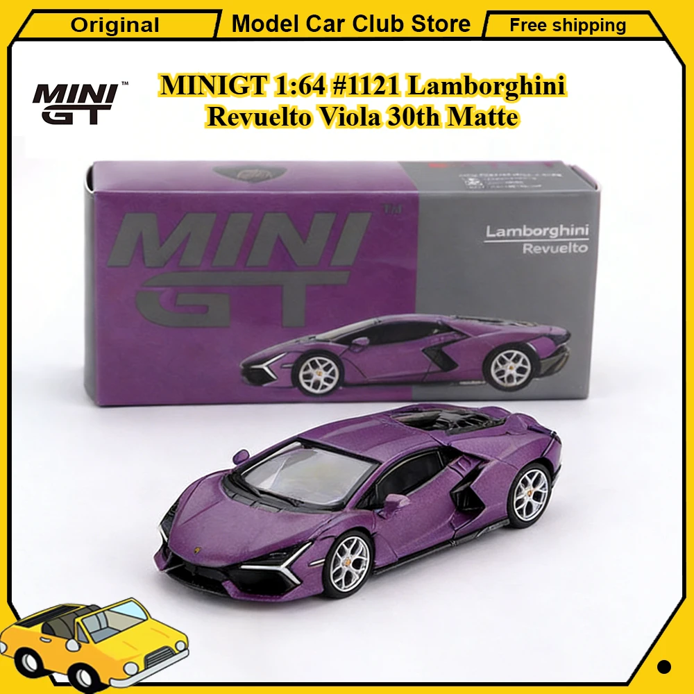 

MINIGT 1:64 #1121 Lamborghini Revuelto Viola 30th Matte Alloy Car Model Miniature Diecast Collection Ornament Hobby Toys Gift