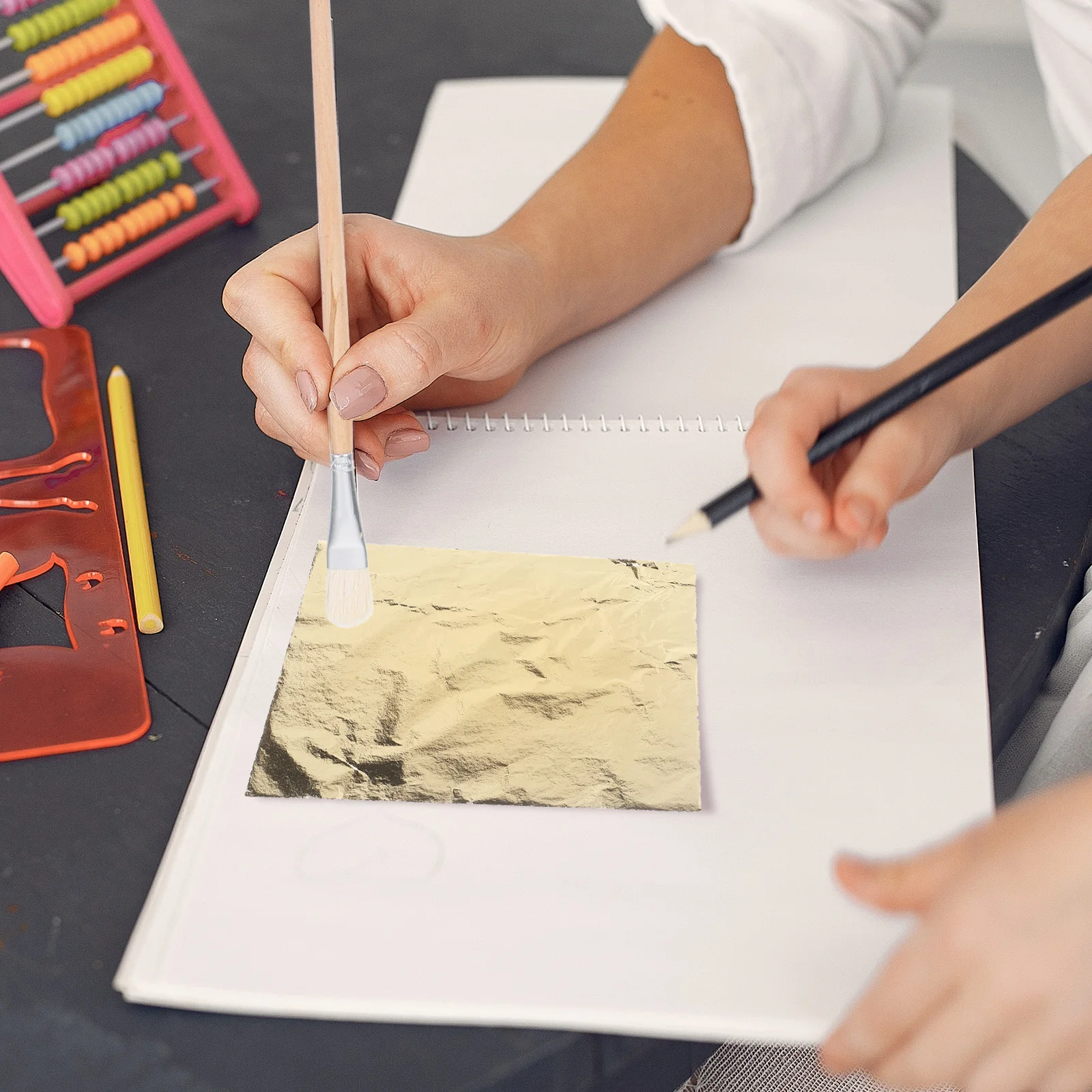 

Gold Foil 14x14CM Decorative Gold Leaf Sheets For Art Imitation Craft Flakes for DIY Painting Wooden Art Supplies