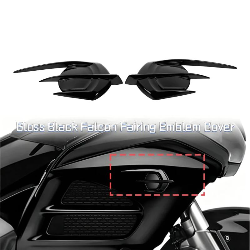 For Honda Goldwing GL1800 2012-2017 GL 1800 Black Falcon Fairing Emblem Badge Cover Trim Motorcycle ABS Plastic Decor Parts Set