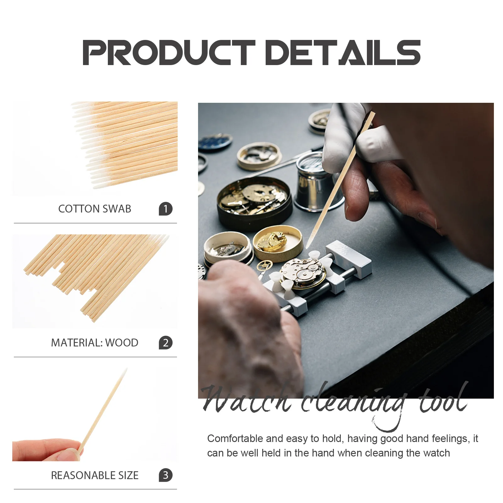 1 قطعة مسحات الطلب قسط ساعة خشبية أجزاء تنظيف مقبض أداة المحمولة أجزاء صغيرة أداة إصلاح لمجموعة صيانة الساعات