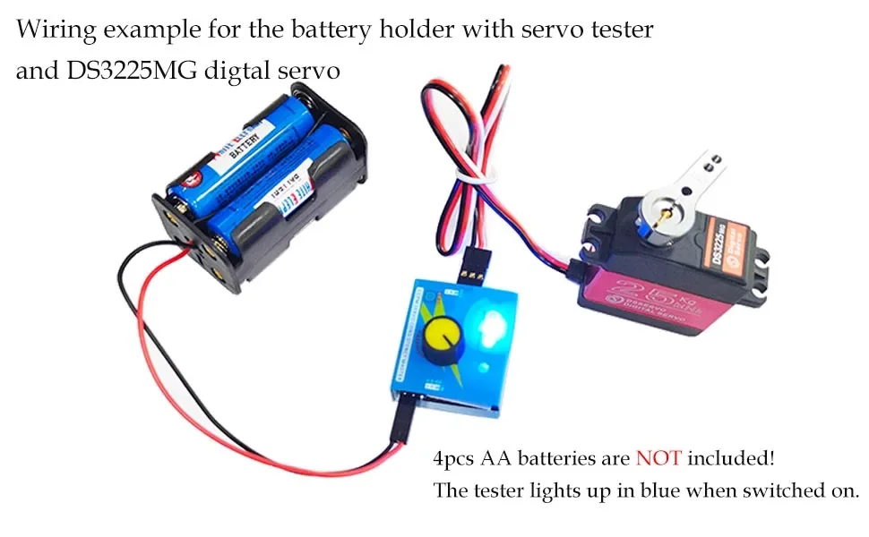 Servotester 3CH Digital ESC Speed Controller Checker CCPM Servo Consistence Master + 4-Zellen-AA-Batteriehaltergehäuse für Servo – Detail 3