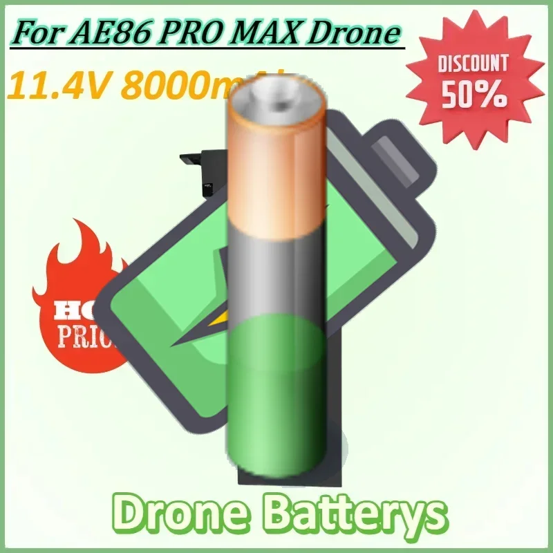 

11.4V 8000mAh AE86 PRO MAX 8K Drone Battery for AE86 PRO MAX Plus Carbon Fiber Spare Parts Accessory Rechargeable Battery