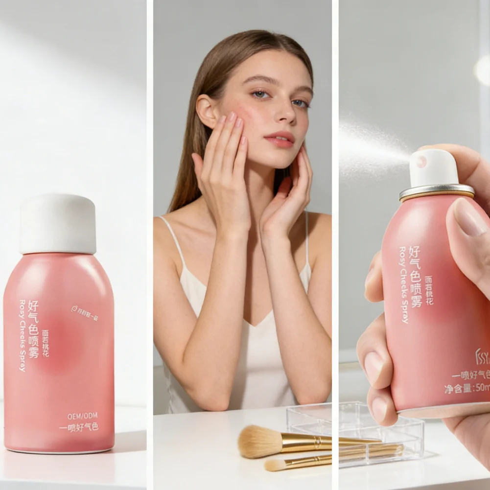 Nieuwe Vloeibare Poeder Blusher Rosy Cheeks Spray 30ml Hydraterende Hoogtepunt Schoonheid Uitbreidt Contracten Wang Matte Gezicht Make-Up
