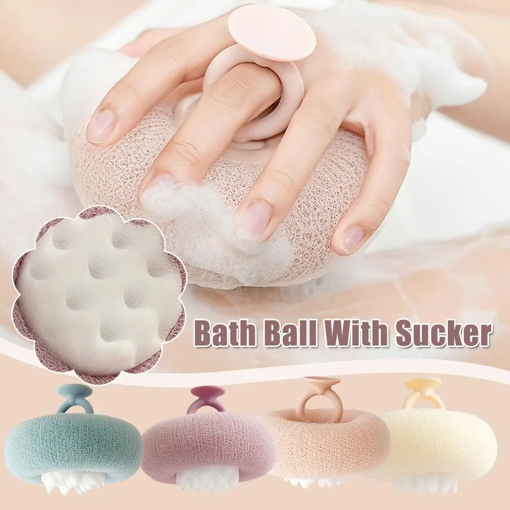 New Bath Towel Japanese Scrub Bath Massage Bath Ball With Sucker Brush Bath Towel Bath Wipe Back Rub Mud Bath Brush Sponge