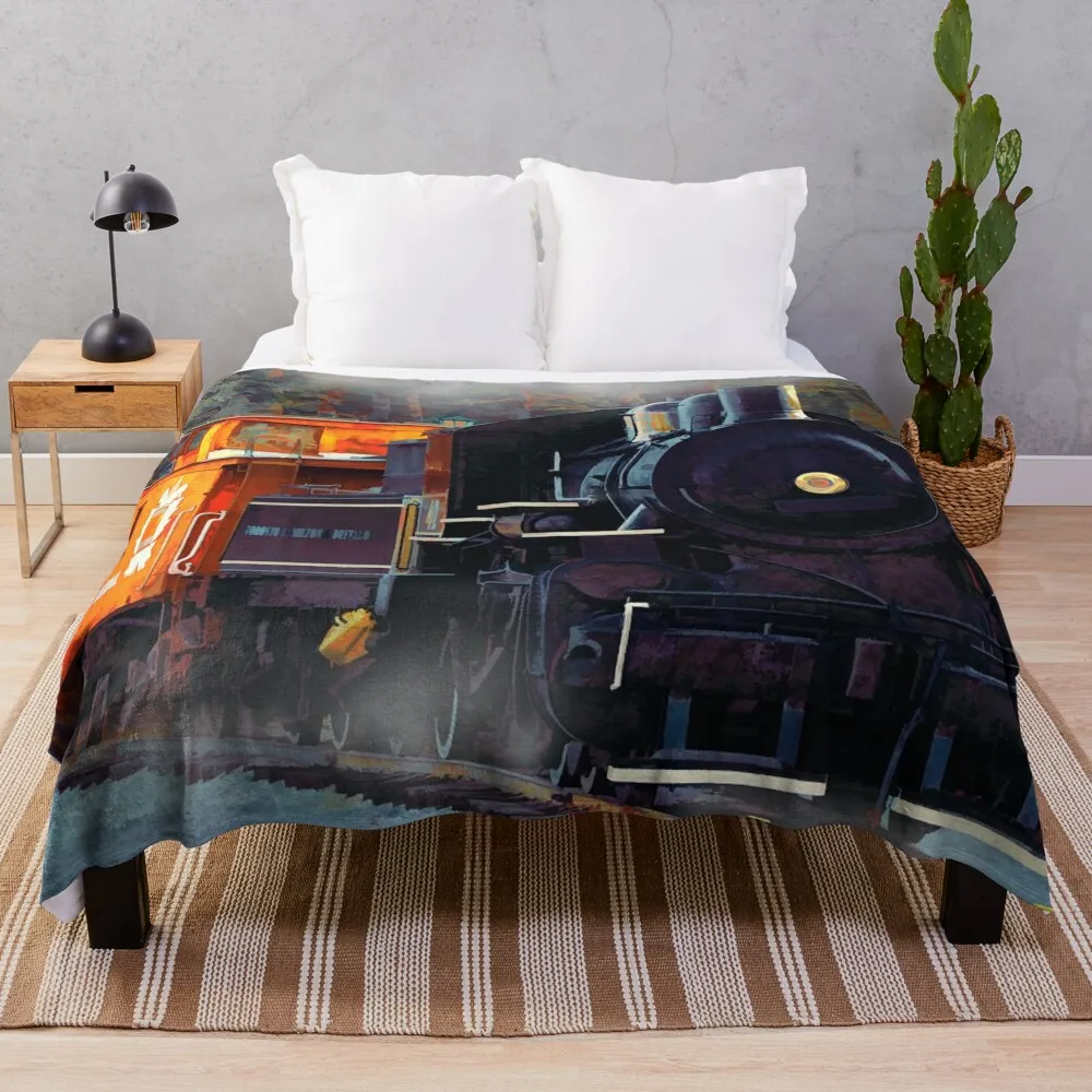 The Rail Yard-Steam Train Throw Blanket Heavy Blankets For Bed Picnic Blankets