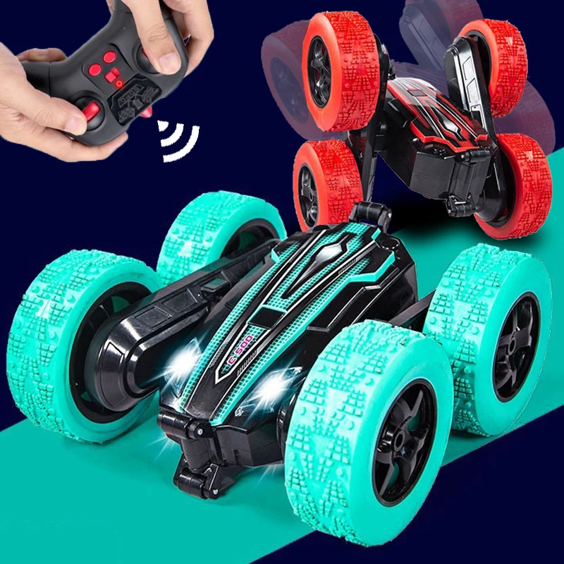 1:24 Dual Side Tumbler RC Stunt Car 4WD 2.4G Radio Remote Control Vehicle 360° Reversal Model Electric Toy for Children Boy Kids