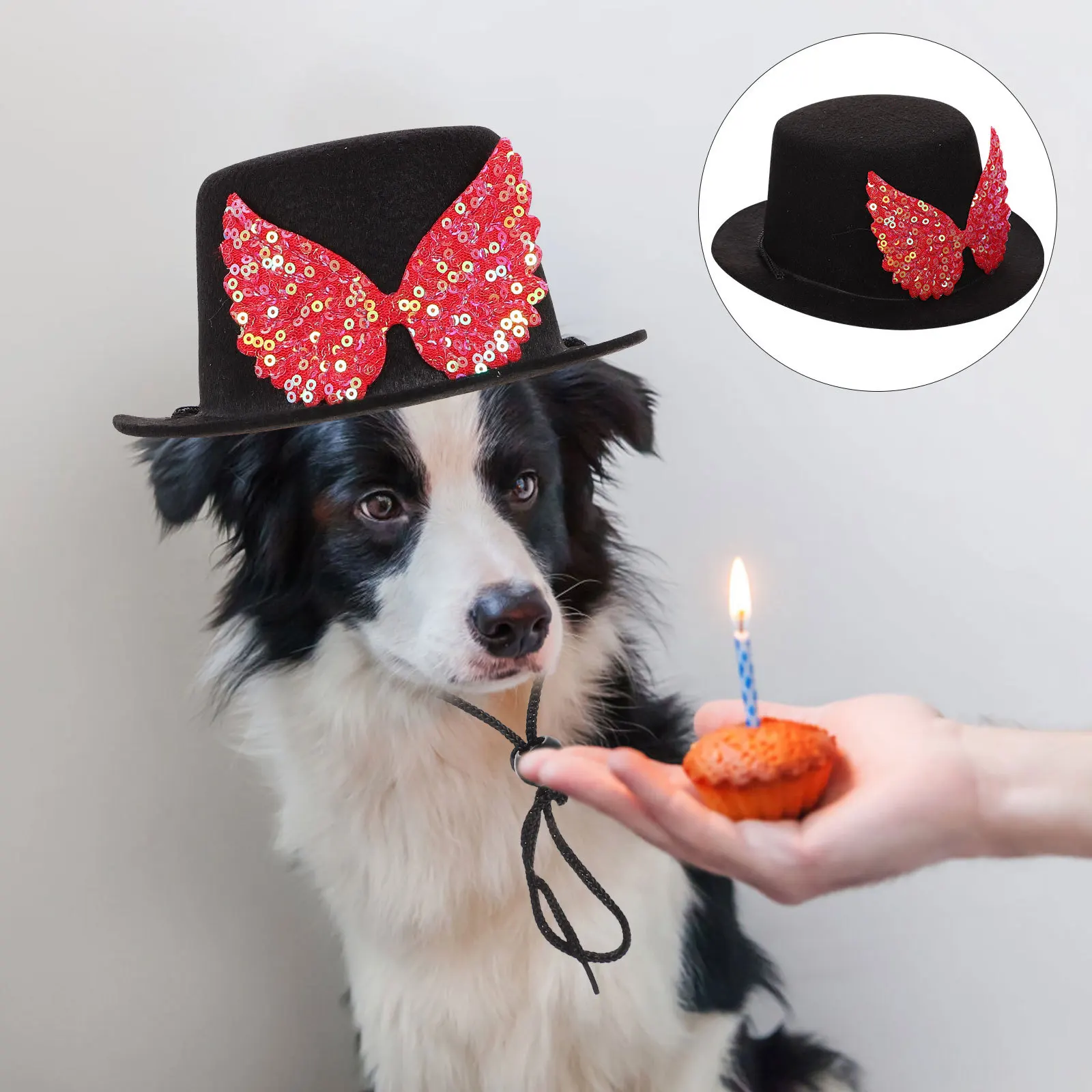 

Pet Bowler Hat Adjustable Rope Durable Decorative Dog Cat Hat Party Costume Birthday Gift Photo Prop Party Pet Headwear