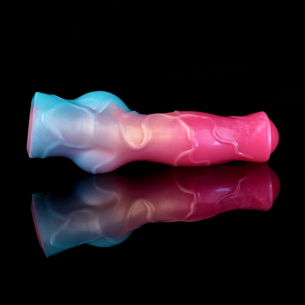 NYOTA Hollow Textured Dog Dildo Penis Sleeve Big Knot Cock Cover Sheath Enlargement Silicone Dick Extend Adult Sex Toys For Men