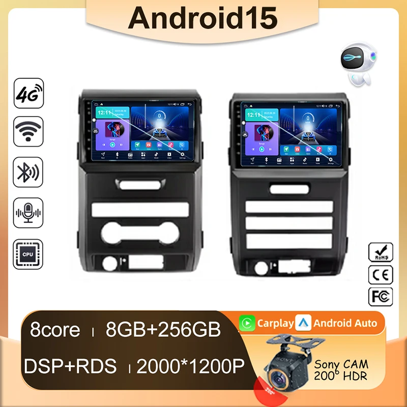 Android For Ford F150 P415 Raptor 2008-2014 Car Video Multimedia Player GPS Navigation QLED Screen Head Unit carplay No 2din DVD