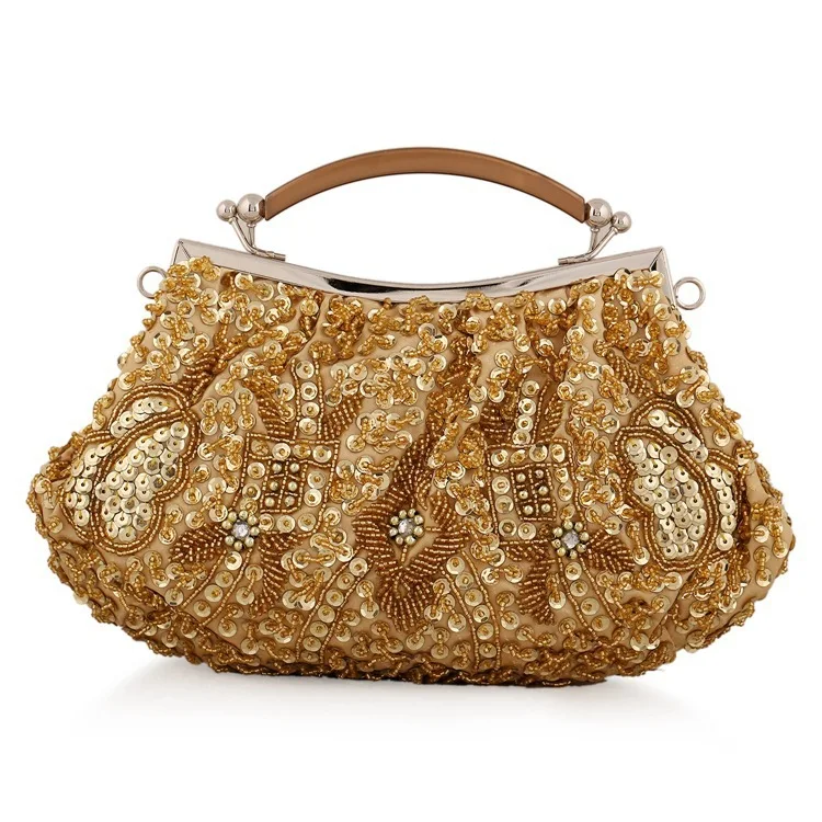 

Vintage Chinese Style Ladies Handbags Handmade Sequin Embroidery Fine Evening Bag Clutch For Women Prom Party Purse Shoulder Bag