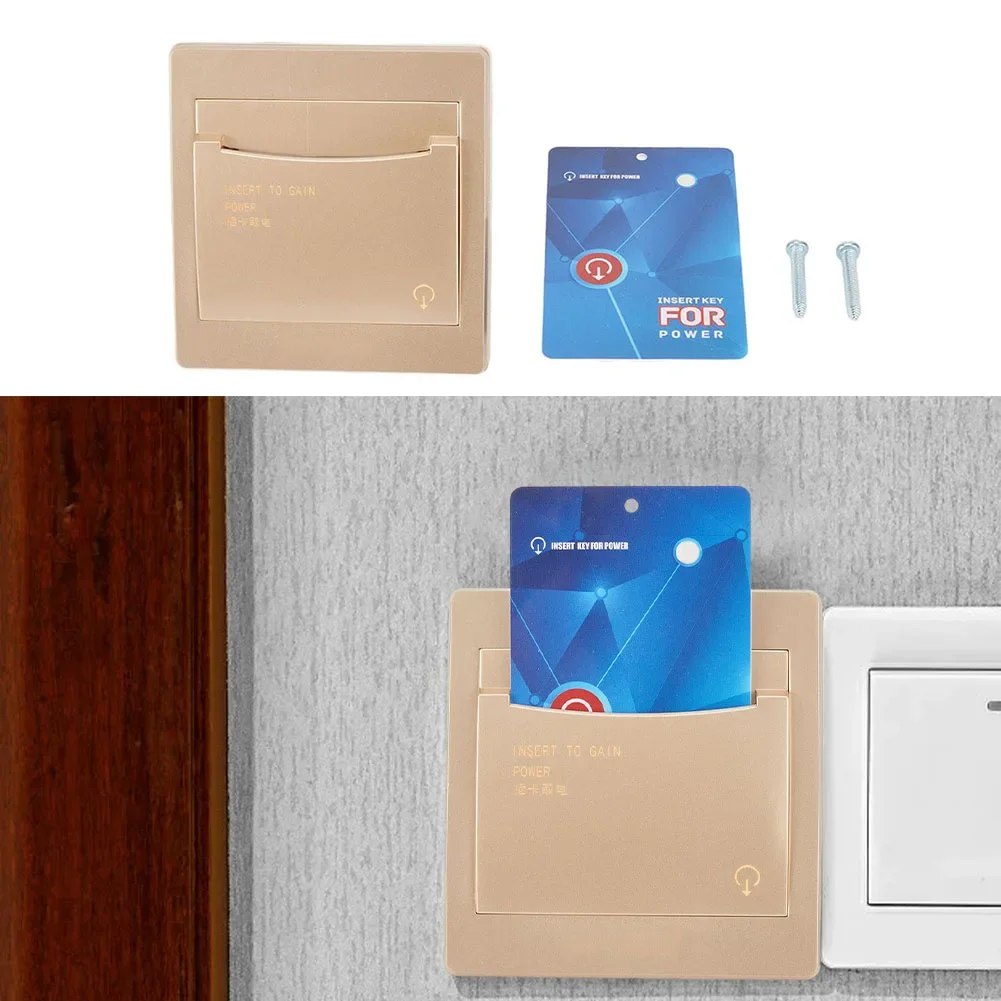 Electric Power card switch Flame retardant Business ID Champagne gold Delay Power-off Function AC 100-250V 40A