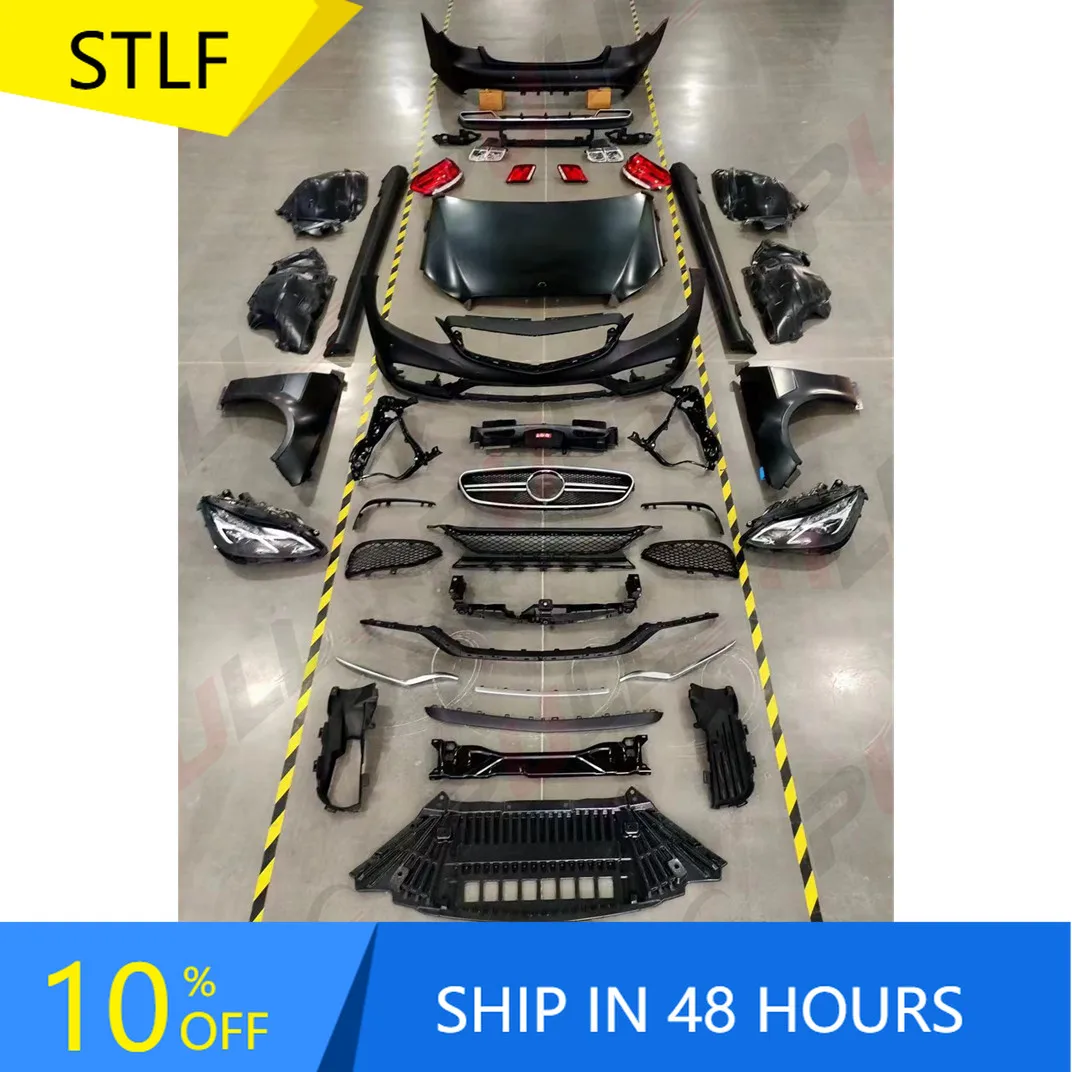

STLFBody Kit for Benzs E Class W212 09-15 Modified toE63AMGs Style Include Front and Rear Bumper with Grille and Auto Lamps Hood