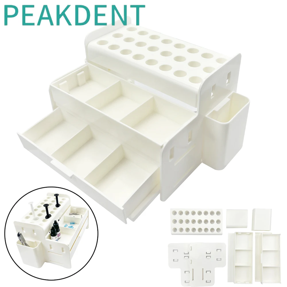 Plastic Dental Storage Box Organizer Syringe Resin Shelf Adhesive Applicator Holder Composite Placement Rack Dentistry Tool