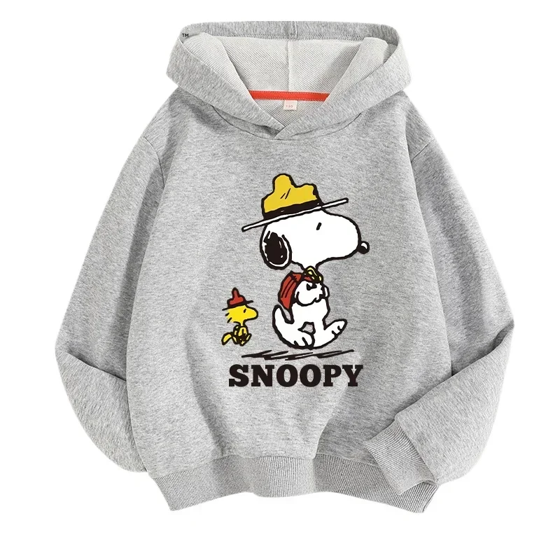 

Snoopy cartoon print outdoor fashion hoodie for boys and girls, children's autumn and winter all-match casual warm pullover