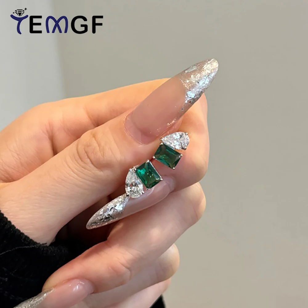 

TEMGF 1 Pair Zircon Studs Earrings 925 Sterling Silver Ear Sparkle Fine Jewelry for Elegant Women Daily Party Commute Ornaments