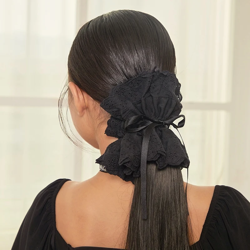 ZYM Mädchen Prinzessin Haarschmuck Latin Dacing Ornament Schwarz Weiß Rosa Haargummi Kordelzug Kopfbedeckung Latin Dancewear DNV24820